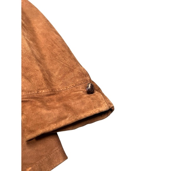 Vintage 50 60s Bambergers Suede Fur-Lined Jacket Coat Western Ranch 38R - Picture 3 of 9